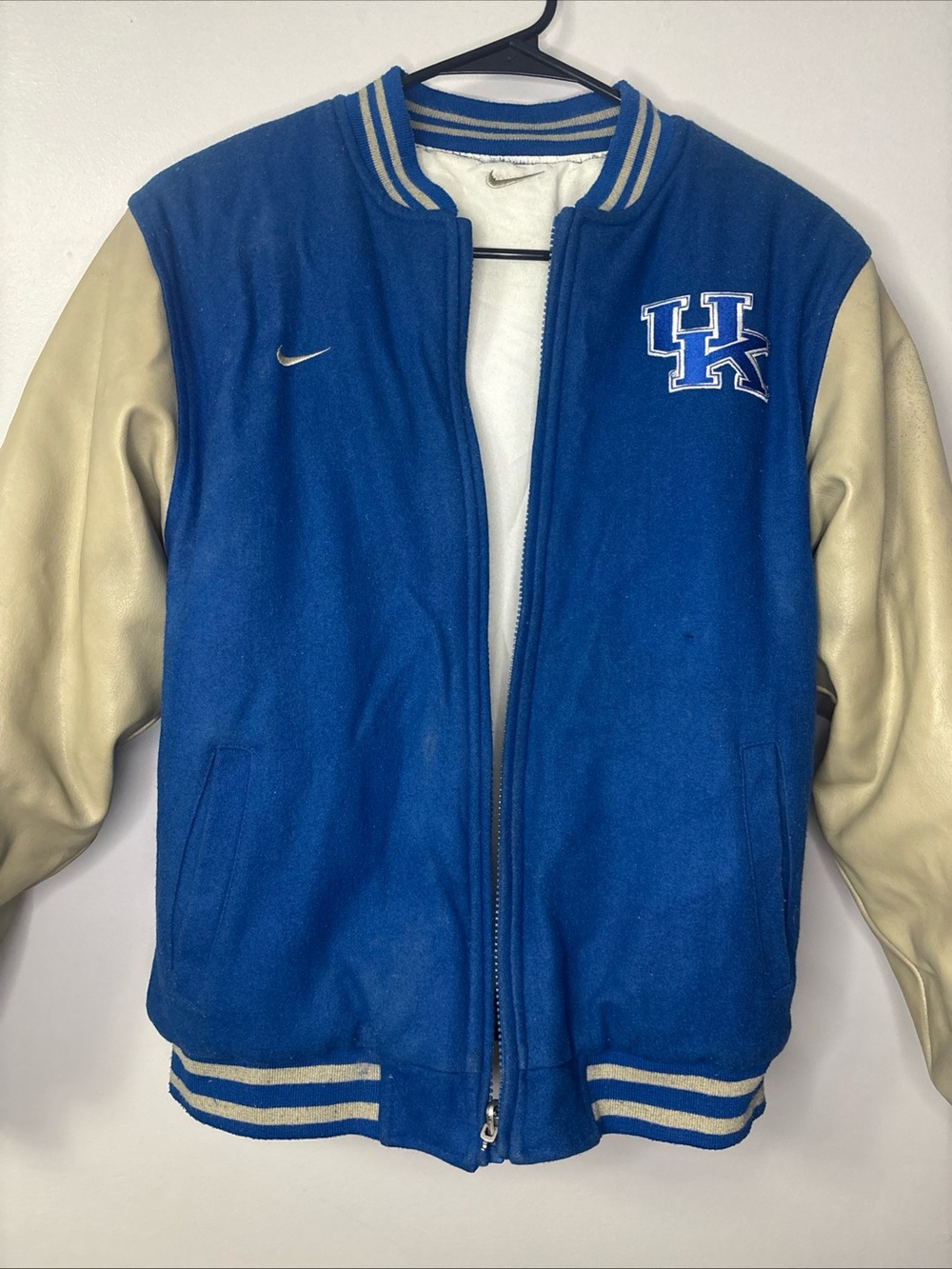 Nike Blue and Cream UK Varsity Jacket